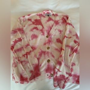 Pink Michael Stars tie dyed pink cardigan